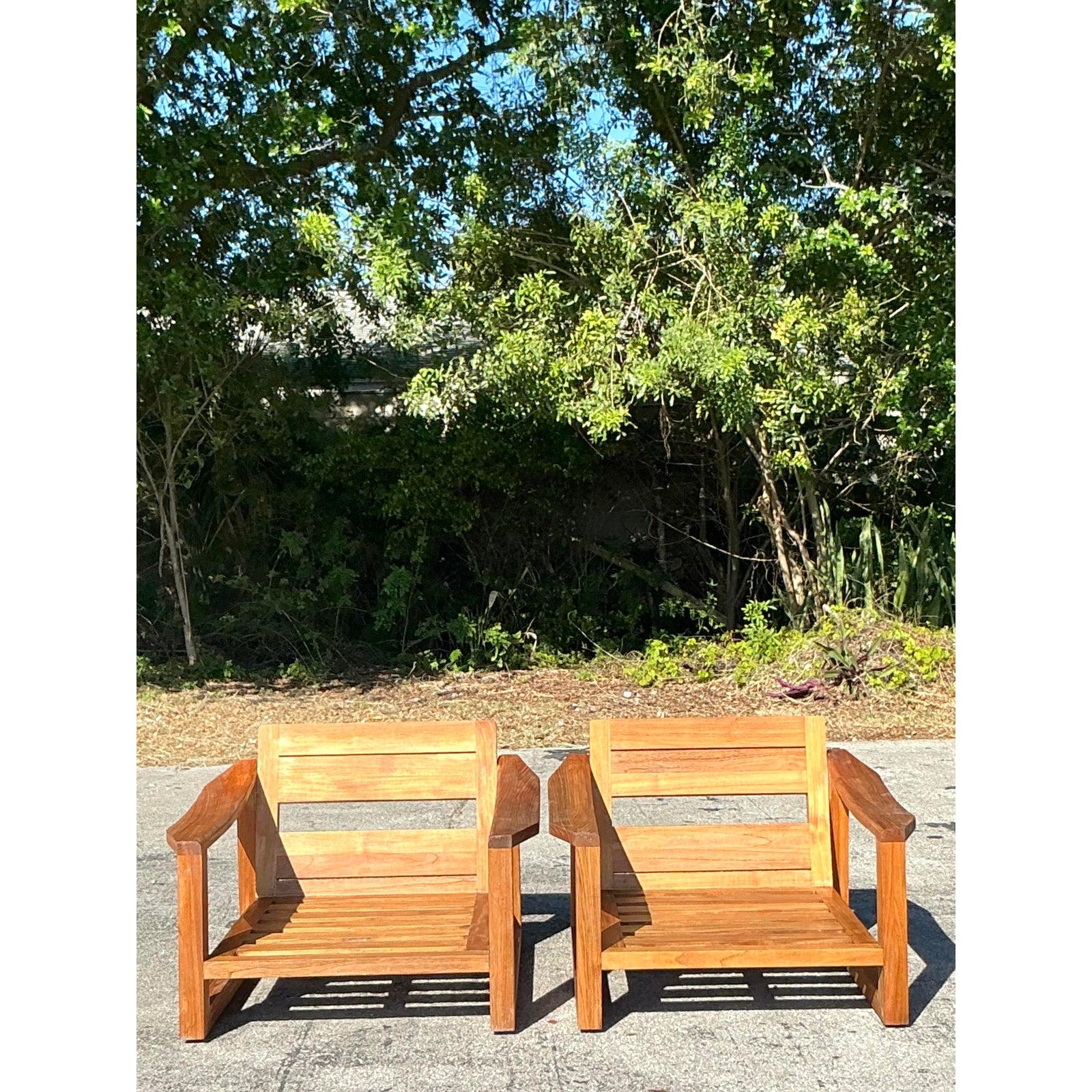 Sedie da salotto in teak Boho vintage - Una coppia in vendita 3