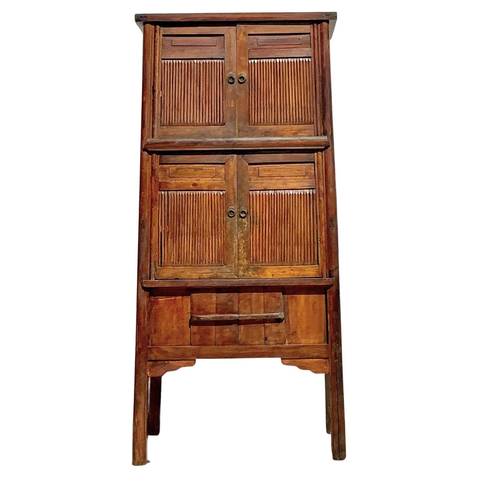 Vintage Boho Teak Tall Cabinet
