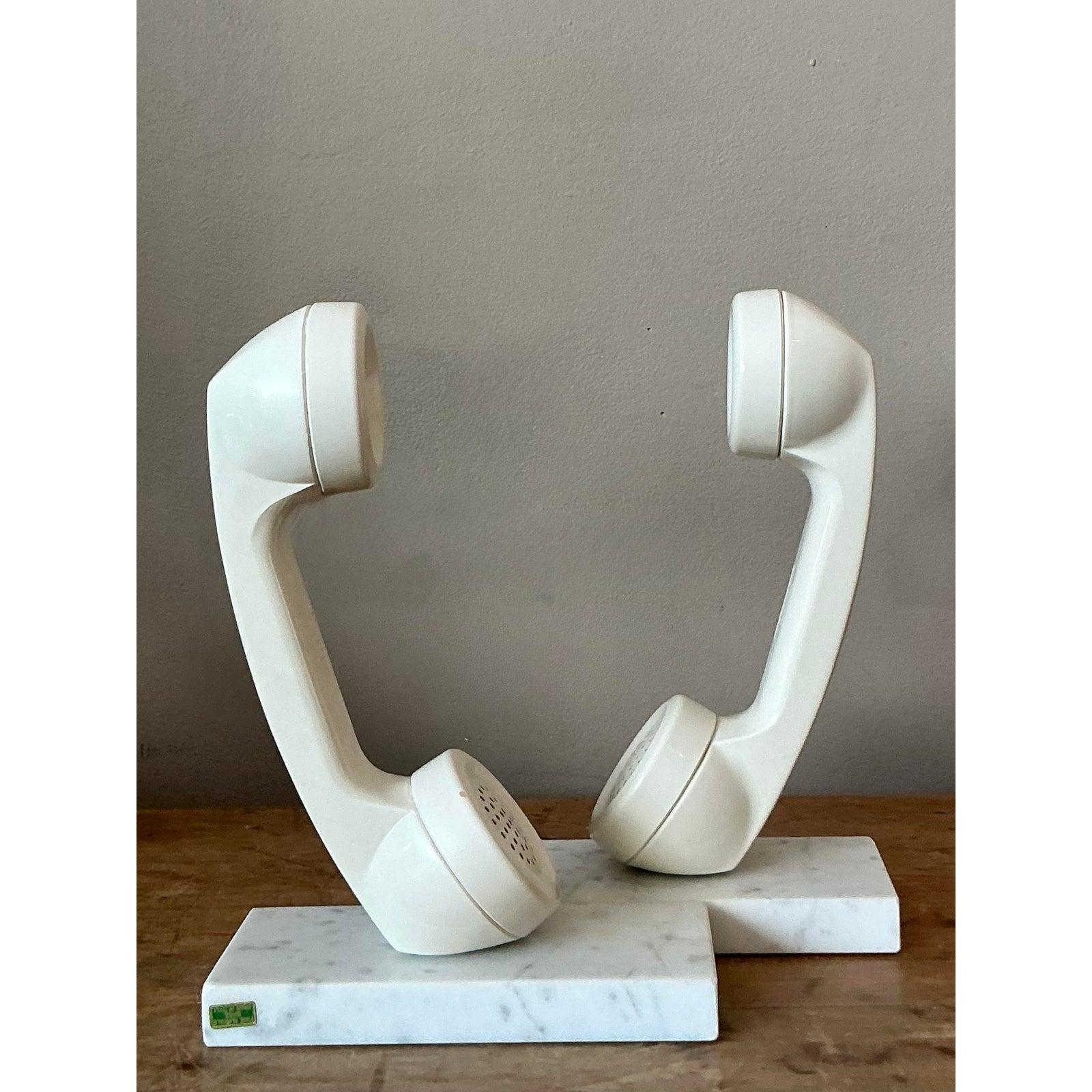 20th Century Vintage Boho Telephone Bookends - Set of 2 For Sale