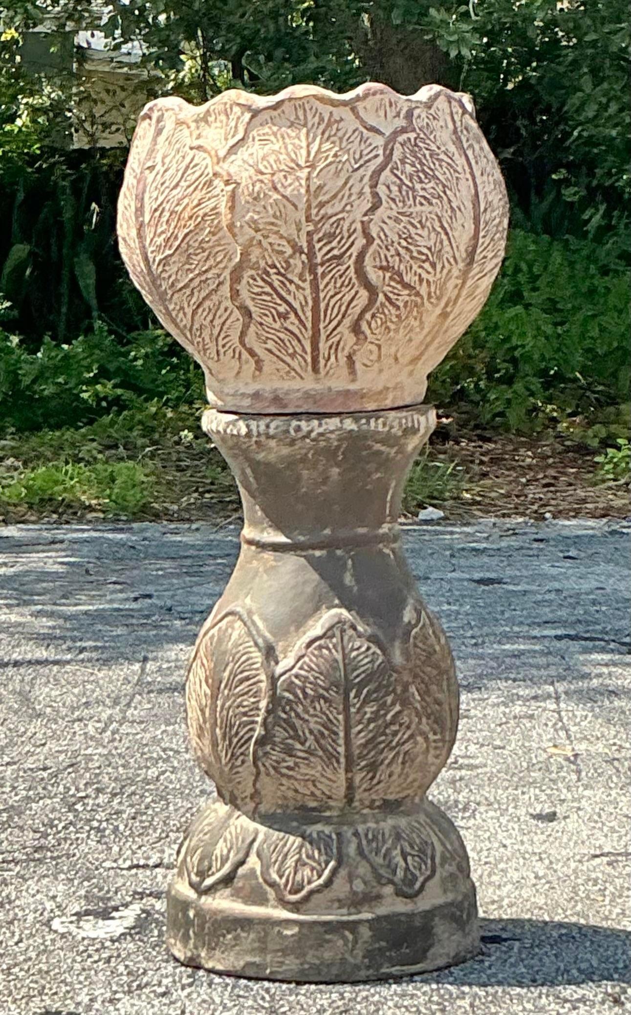 Vintage Boho Terrakotta Cabbage-Jardinière, Cabbage im Zustand „Gut“ im Angebot in West Palm Beach, FL
