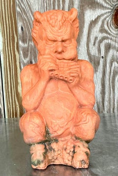 Vintage Boho Terra Cotta Figure of Pan