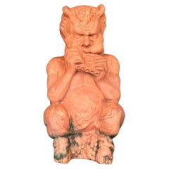 Vintage Boho Terra Cotta Figure of Pan