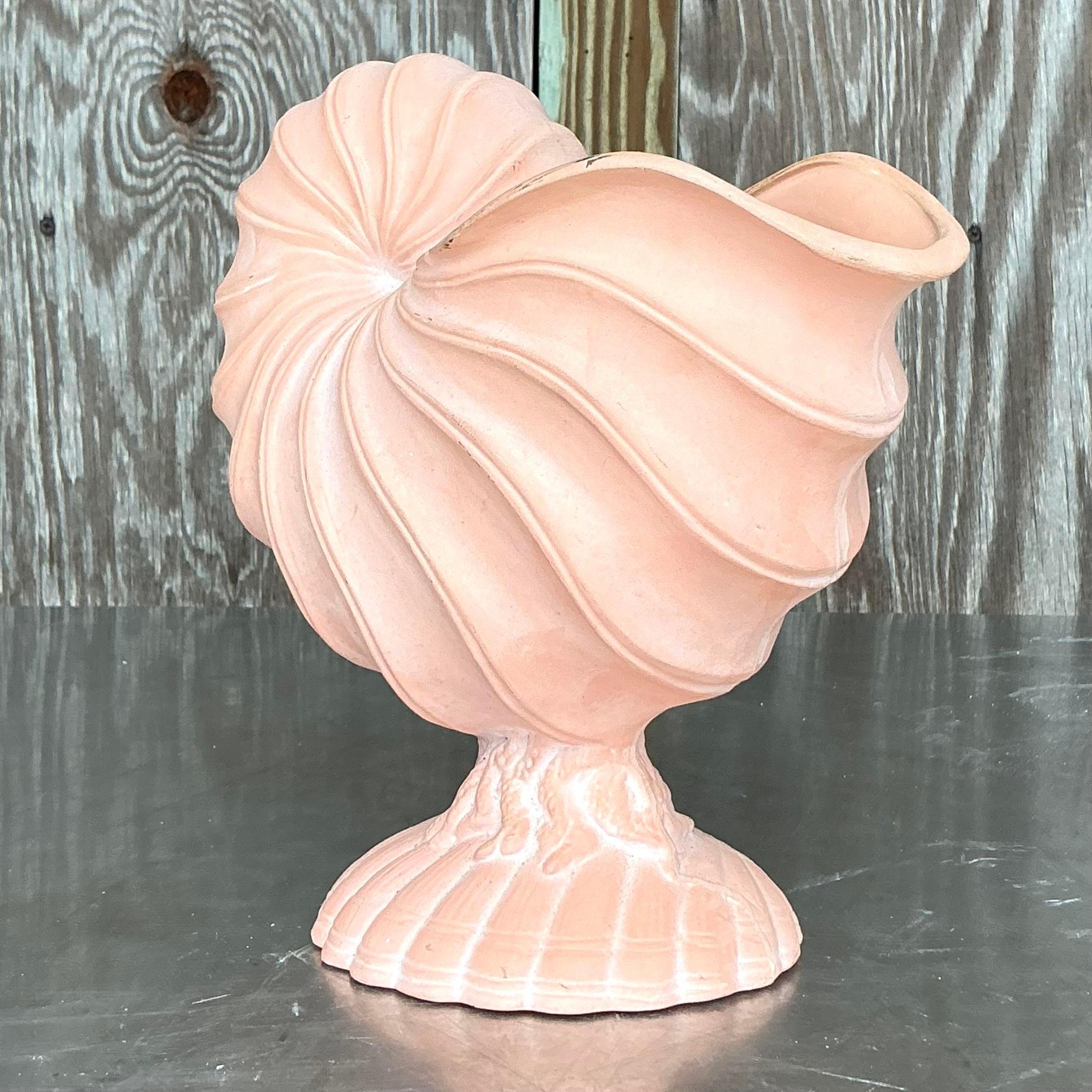 Terracotta Vintage Boho Terra Cotta Nautilus Planter