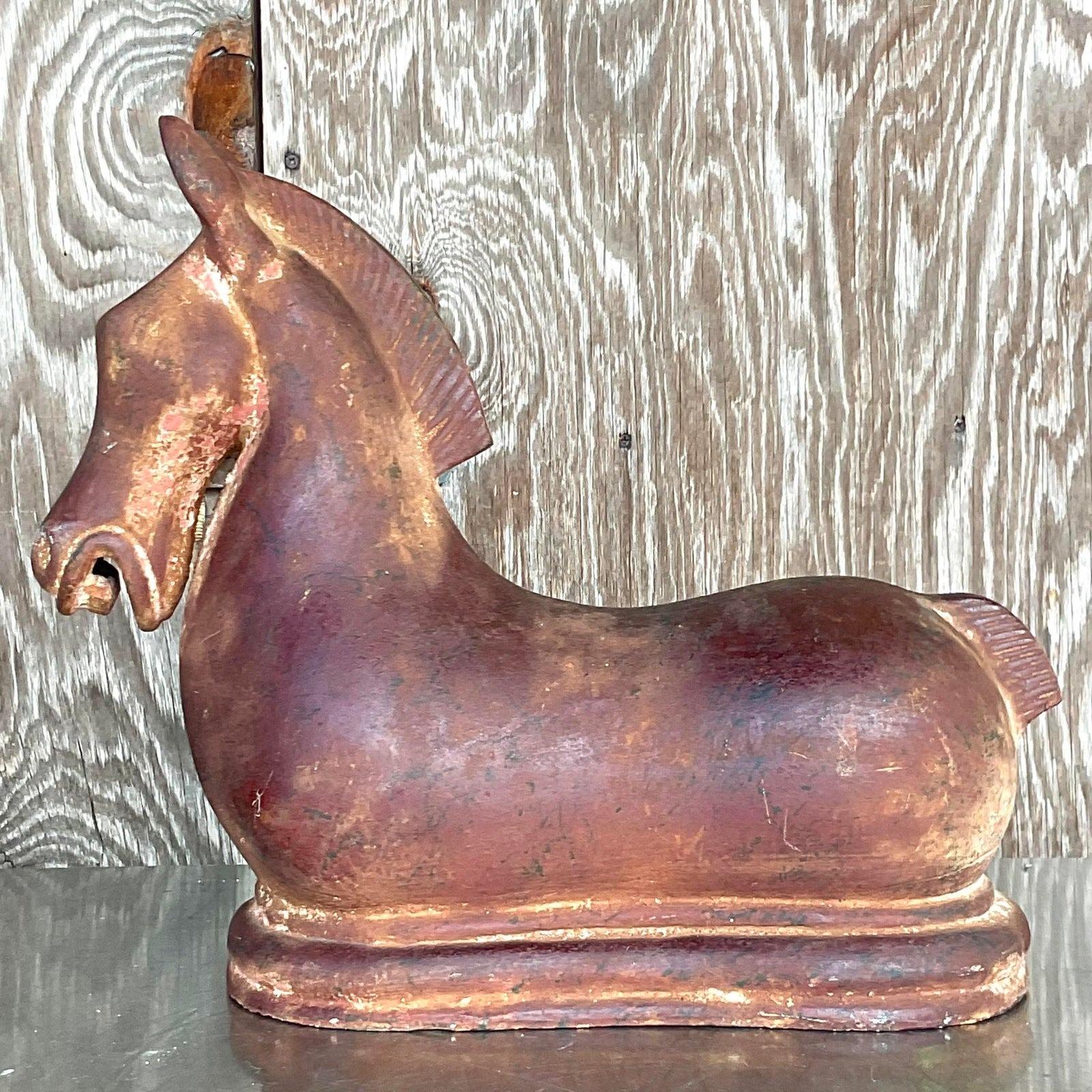 Vintage Boho Terracotta Tang Horse Sculpture 1