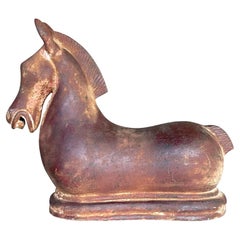 Vintage Boho Terracotta Tang Horse Sculpture