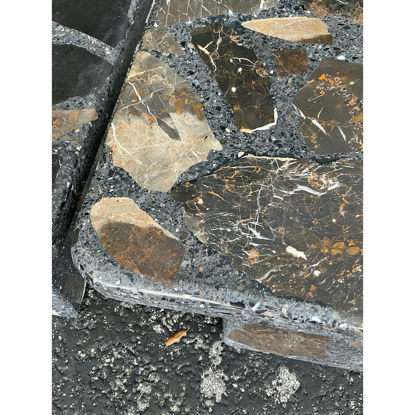 Americano Vintage Boho Terrazzo Side Tables - A Pair in vendita