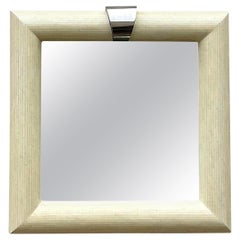 Vintage Boho Tessellated Bone and Chrome Mirror
