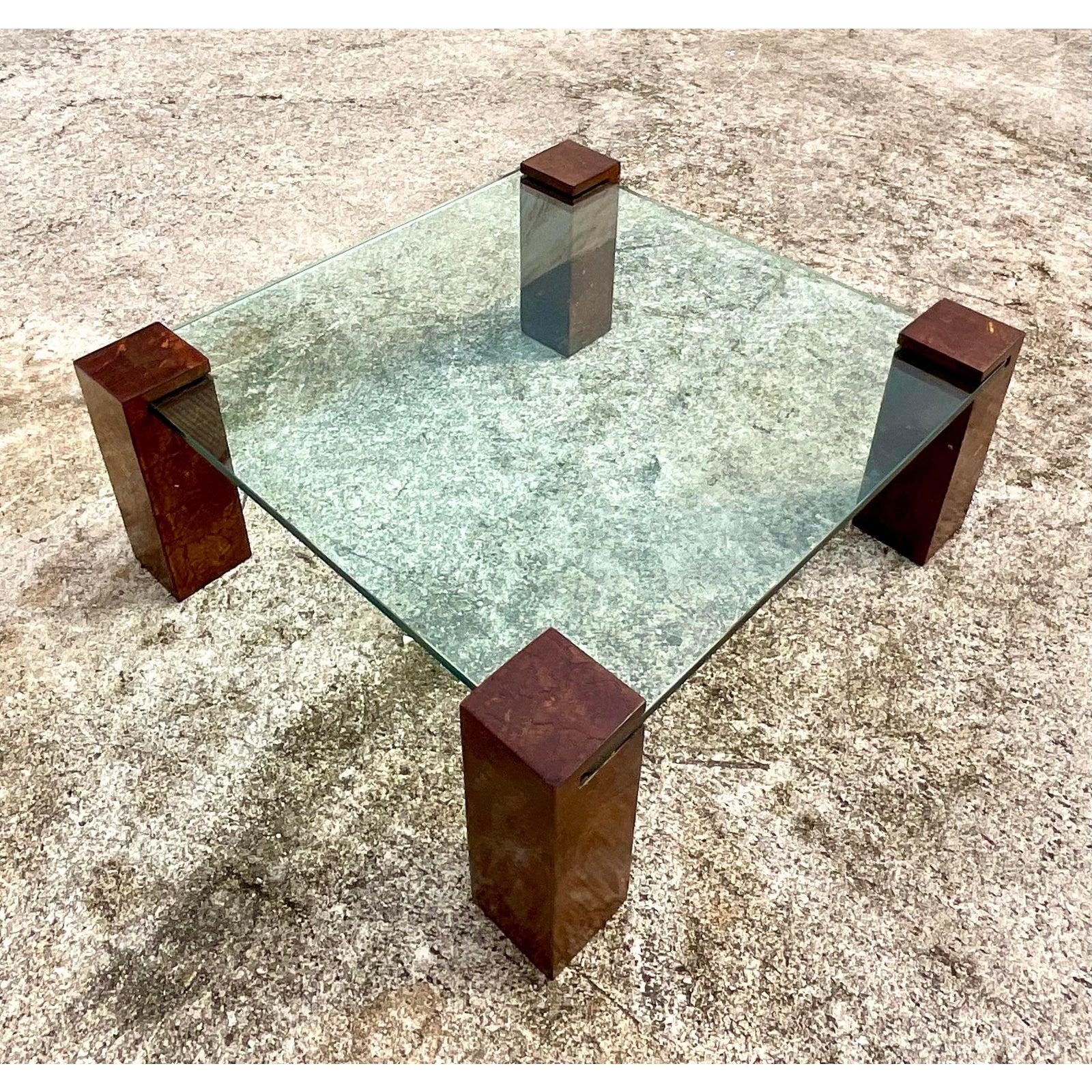 Philippine Vintage Boho Tessellated Coconut Shell Coffee Table