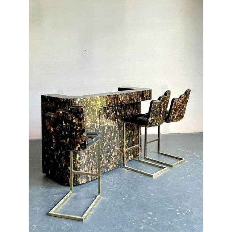 Juego de 5 barras secas de cuerno teselado boho vintage en venta 1