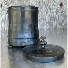 Vintage Boho Tessellated Horn Deckel Urne