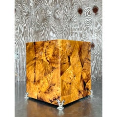 Vintage Boho Tessellated Pen Shell Waste Paper Basket