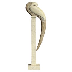 Uccello vintage in pietra tessellata e matita di Boho su supporto