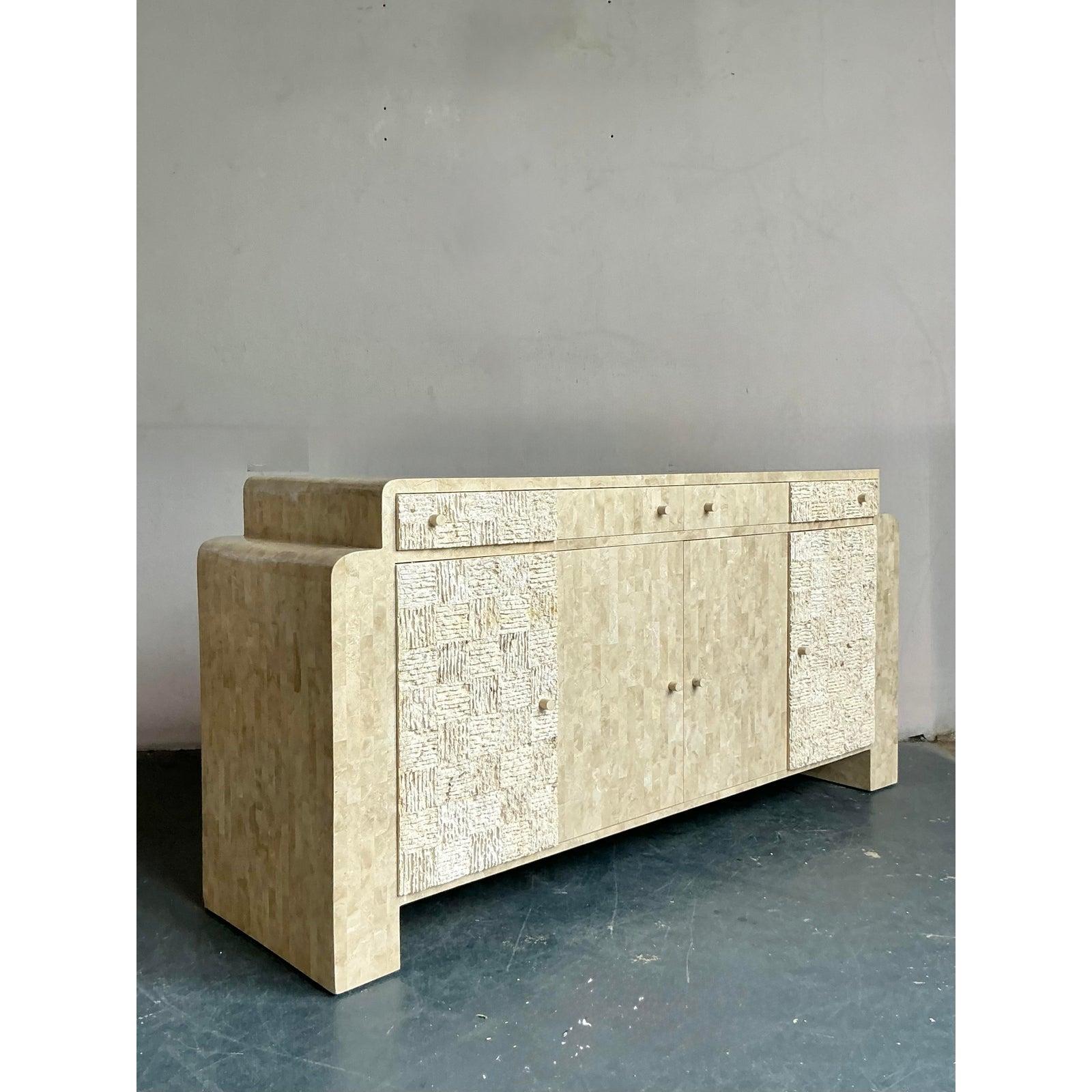 Credenza vintage in pietra tessellata bohémienne in vendita 1