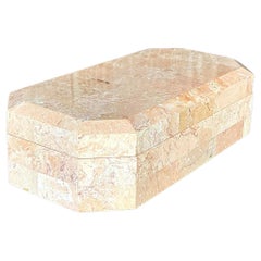 Scatola ottagonale in pietra tessellata vintage Boho