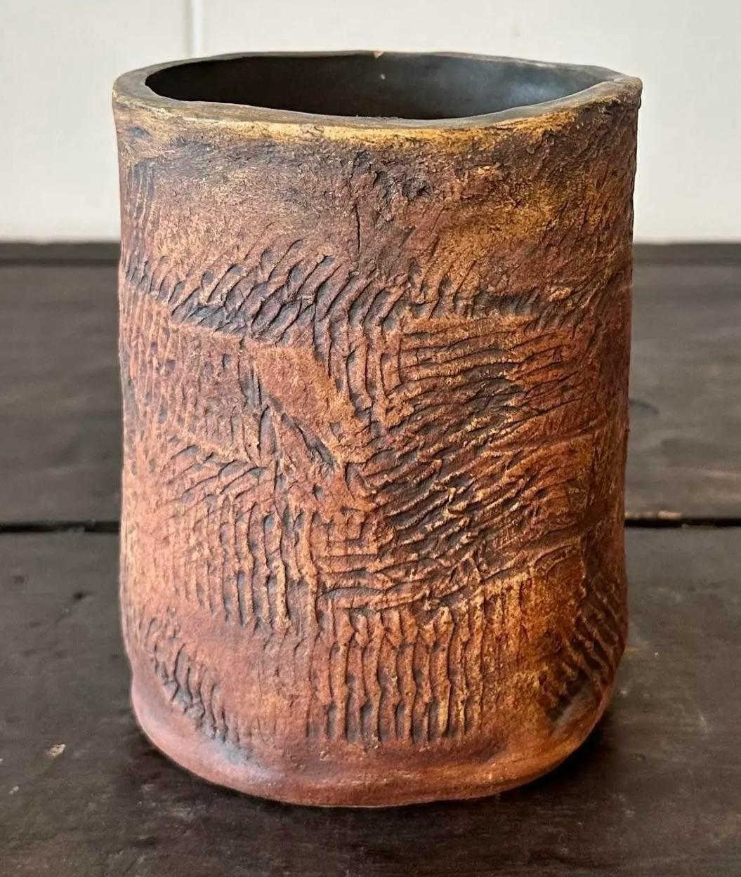 Curated visual reference: Picture Idea: Vintage Boho Textured Ceramic Vase For Sale At 1Stdibs