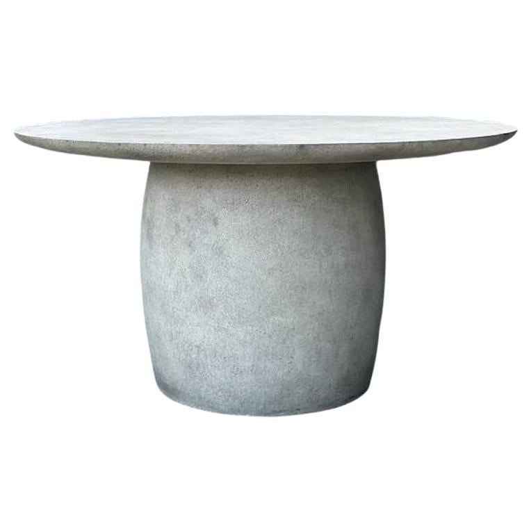 Vintage Boho Textured Pedestal Dining Table For Sale