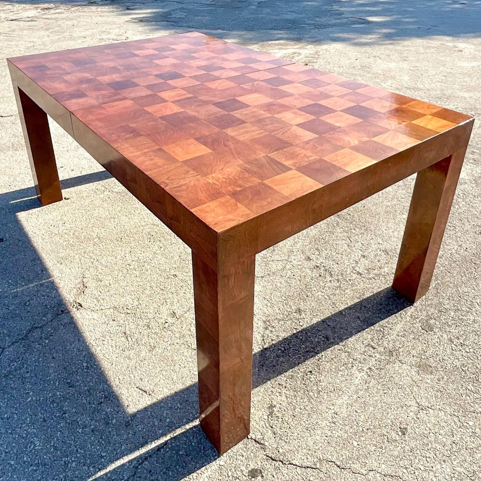 checkerboard dining table