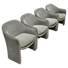 Vintage Boho Thayer Coggin Lounge Chairs on Casters - Set of 4