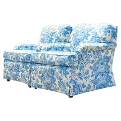 Retro Boho Thomasville Floral Lounge Chairs - a Pair