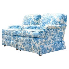Vintage Boho Thomasville Floral Lounge Chairs - a Pair