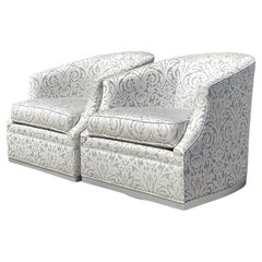 Sedie girevoli Boho Thomasville Metallic Jacquard d'epoca