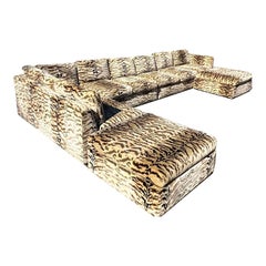 Vintage Boho Tiger Stripe Sectional Sofa