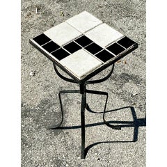 Vintage Boho Tile Top Drinks Table