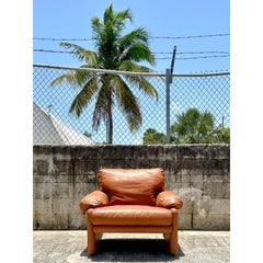 Vintage Boho Tobia Scarpa for B&B Italia Leather Lounge Chair