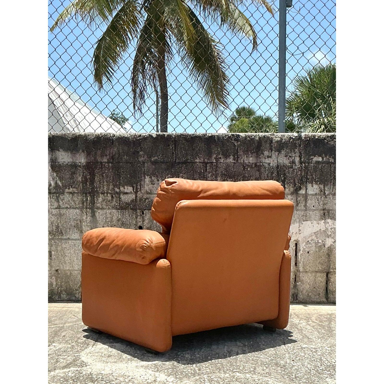 Silla de salón de cuero Vintage Boho Tobia Scarpa para B&B Italia en venta 1