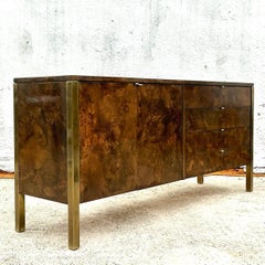 Vintage Boho Tomlinson Burl Wood Credenza
