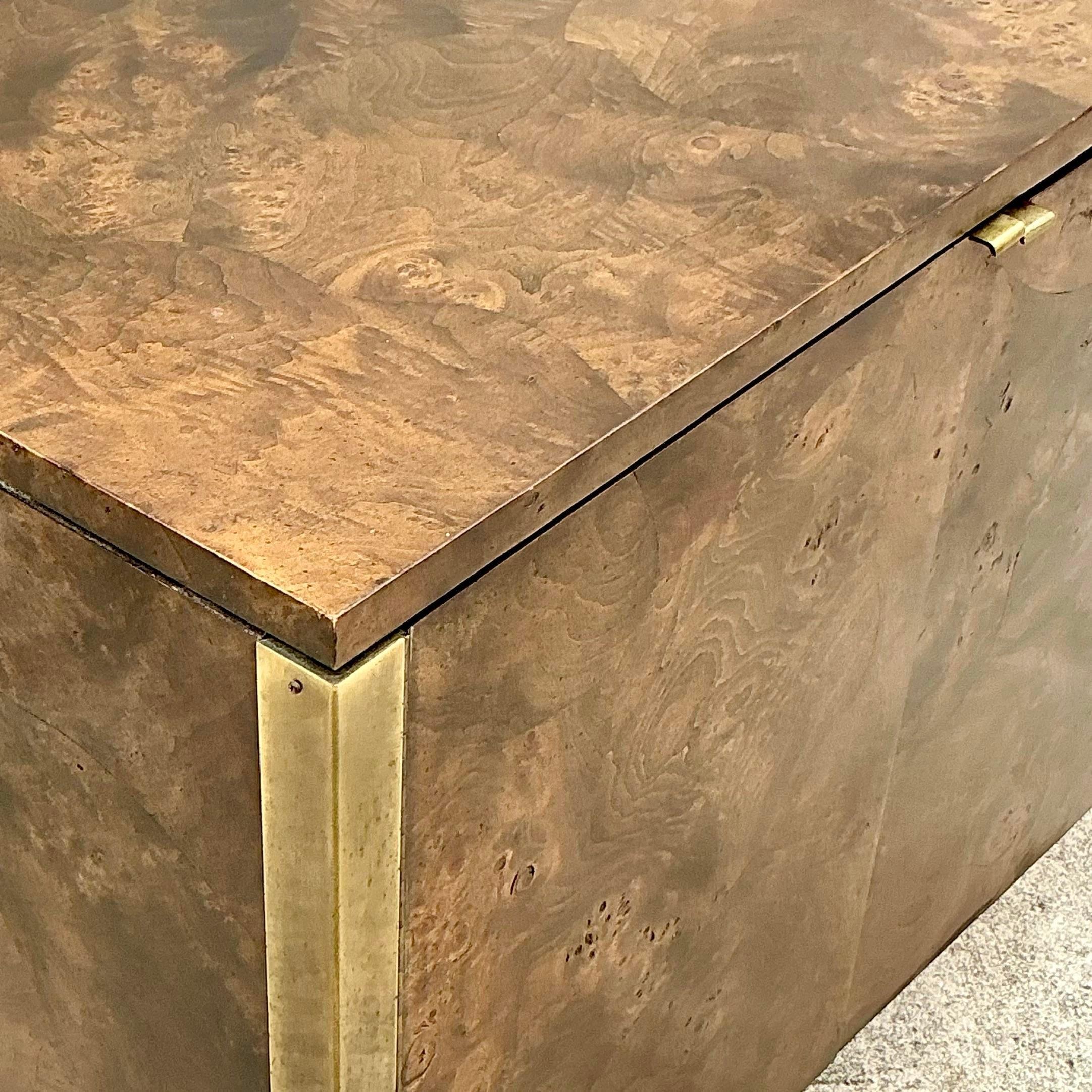 American Vintage Boho Tomlinson Burl Wood Credenza