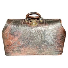 Vintage Boho Tooled Leather Doctors Bag