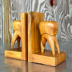 Vintage Boho Tooth Bookends - a Pair