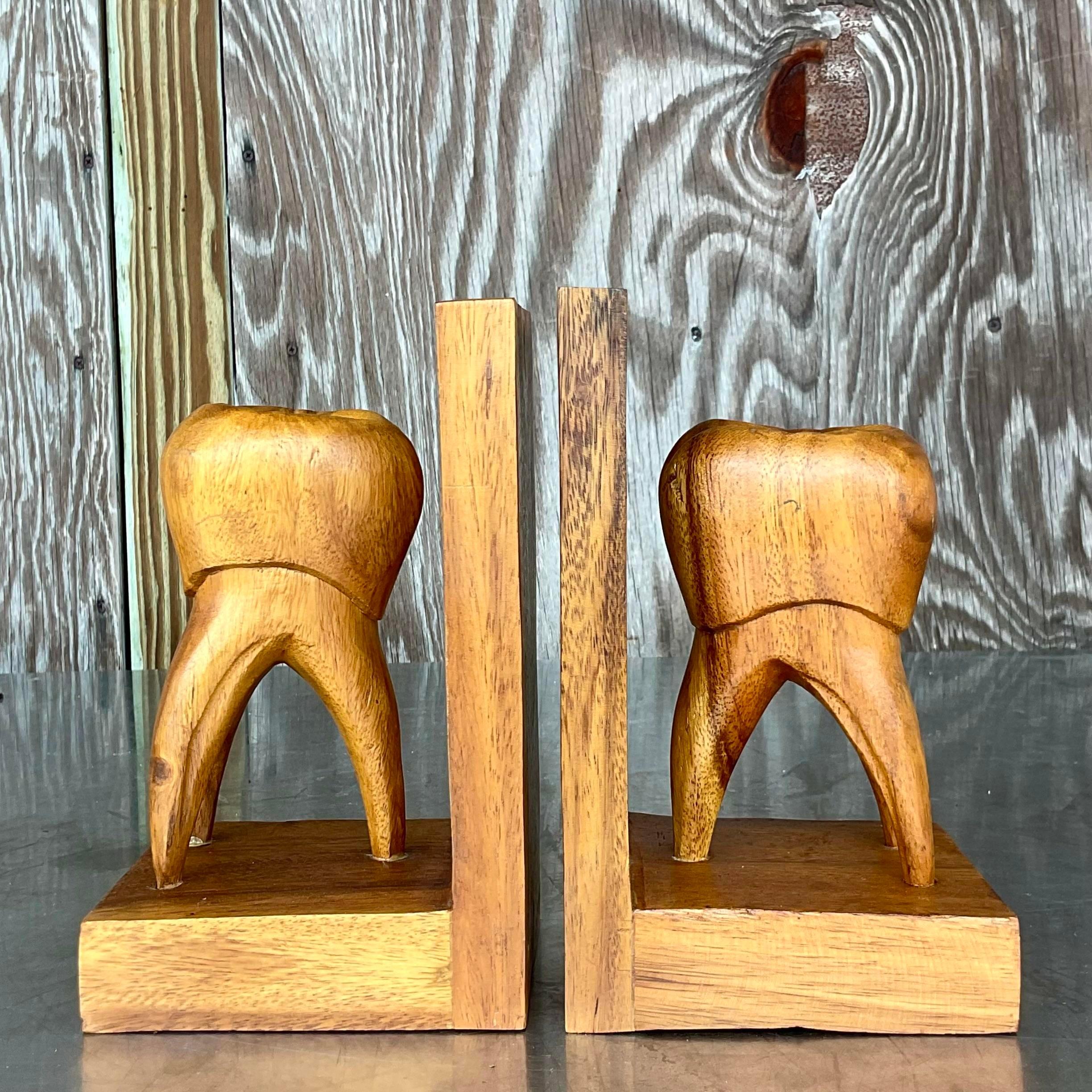 Bohemian Vintage Boho Tooth Bookends - a Pair For Sale
