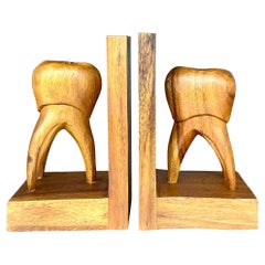 Vintage Boho Tooth Bookends - a Pair