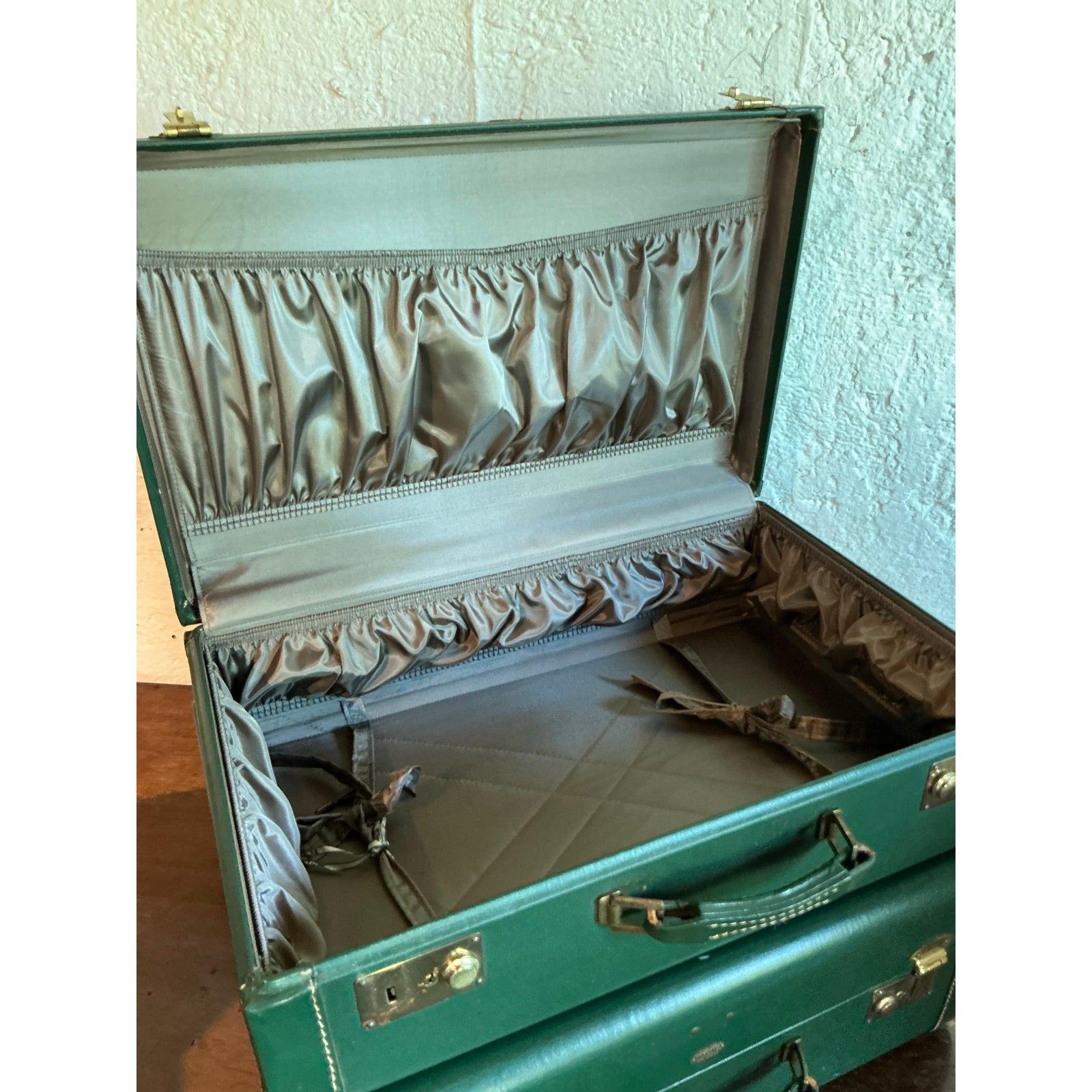 Valigie vintage Boho Topham's Hunter Green - Set di 3 In condizioni buone in vendita a West Palm Beach, FL