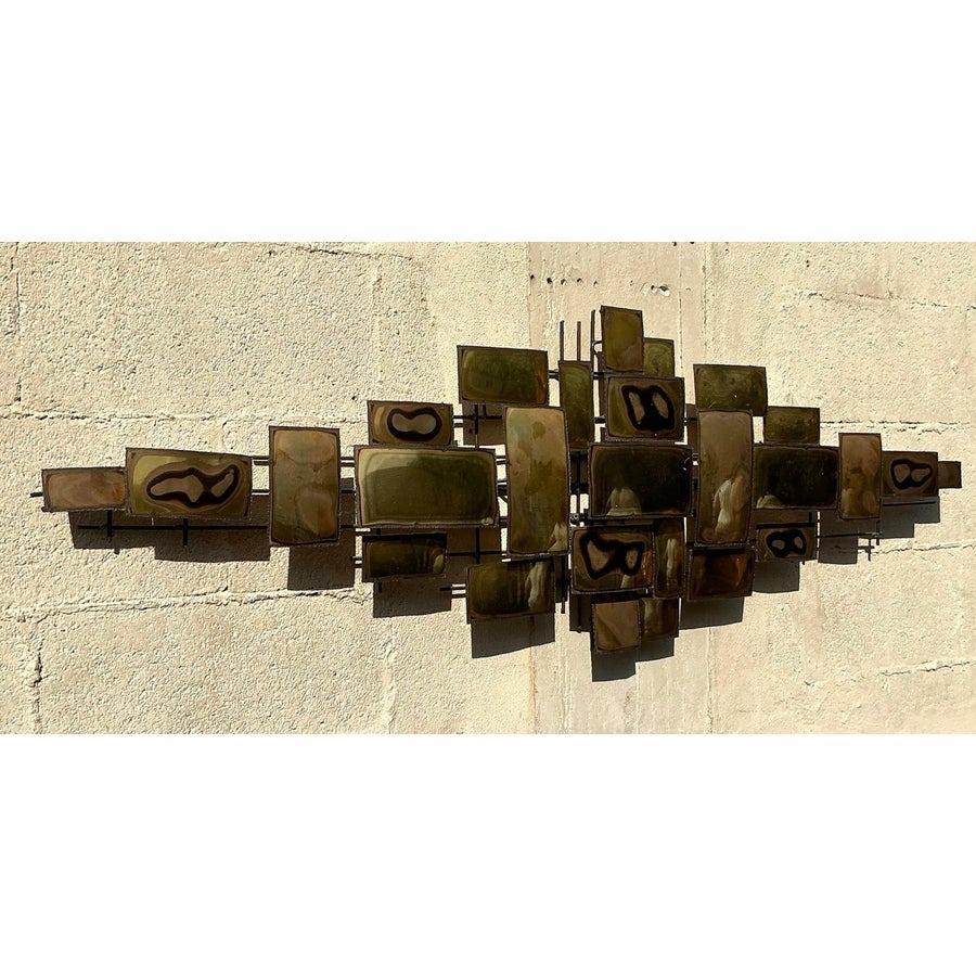 Mid-Century Modern Vintage Boho Torch Cut Wall Sculpture For Sale