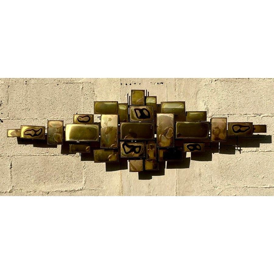American Vintage Boho Torch Cut Wall Sculpture For Sale