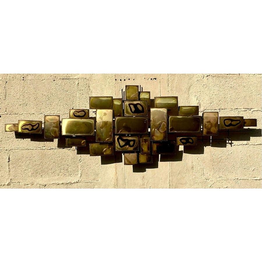 Vintage Boho Torch Cut Wall Sculpture In Good Condition For Sale In west palm beach, FL