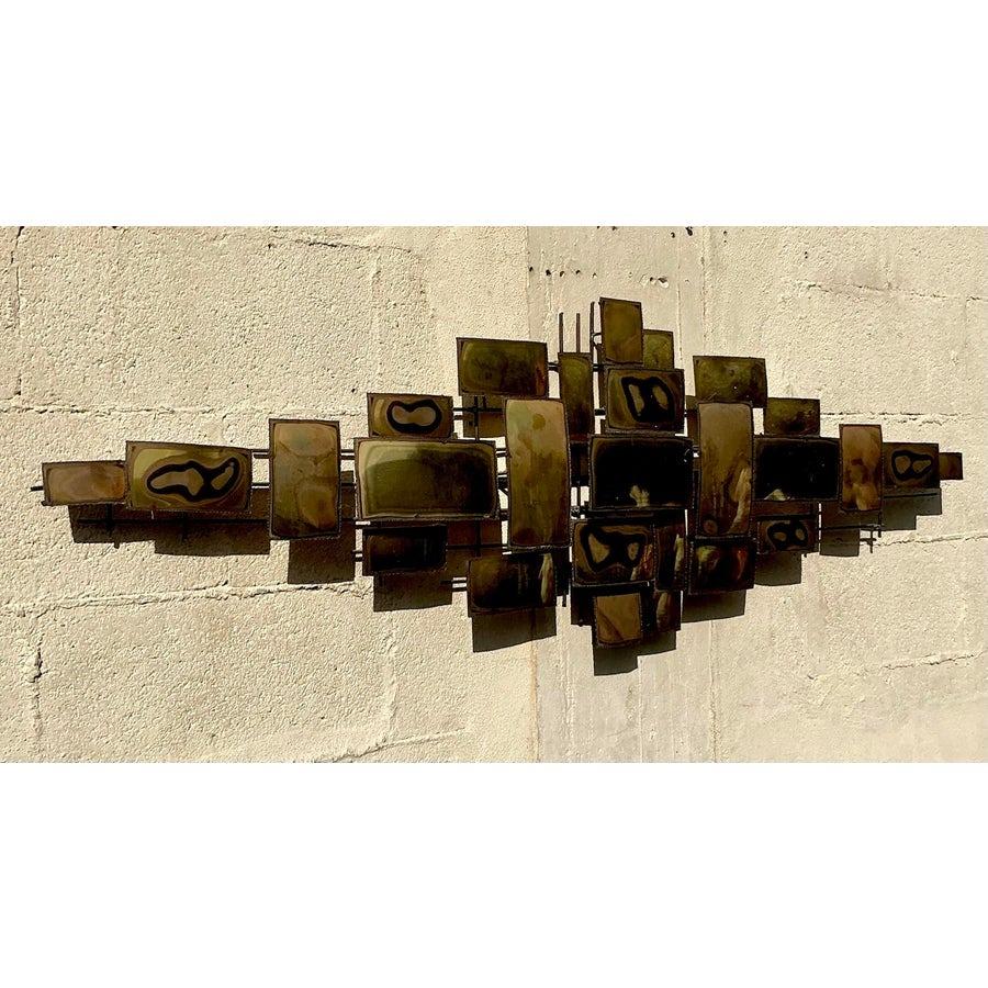 20th Century Vintage Boho Torch Cut Wall Sculpture For Sale