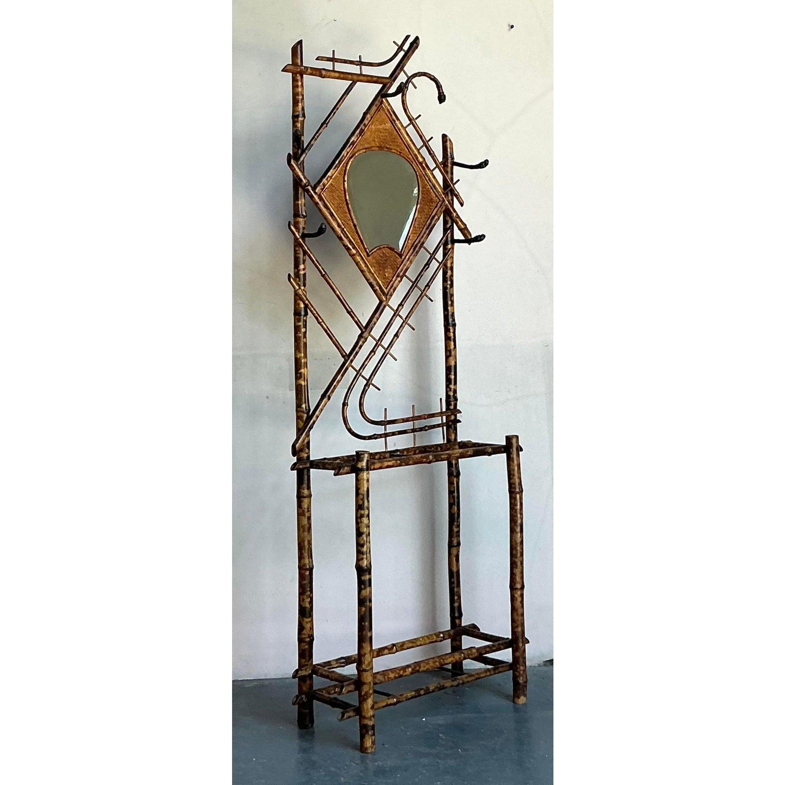 Vintage Boho Schildkröte Bambus Dielenbaum (Philippinisch) im Angebot