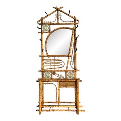 Vintage Boho Tortoise Bamboo Hall Tree