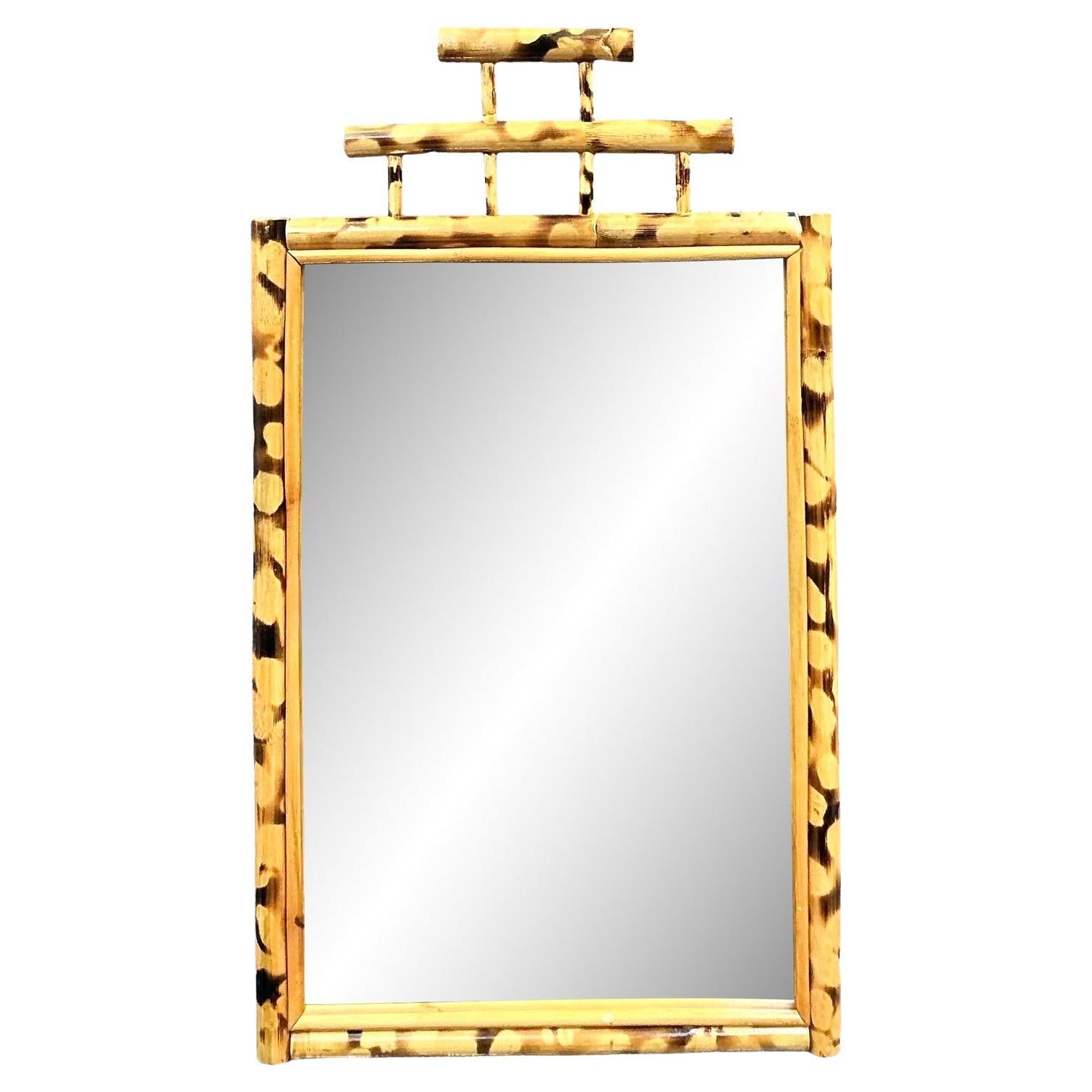 Miroir Vintage Boho en Bambou Tortue