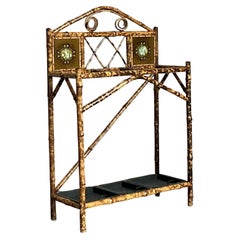 Vintage Boho Tortoise Bamboo Umbrella Stand