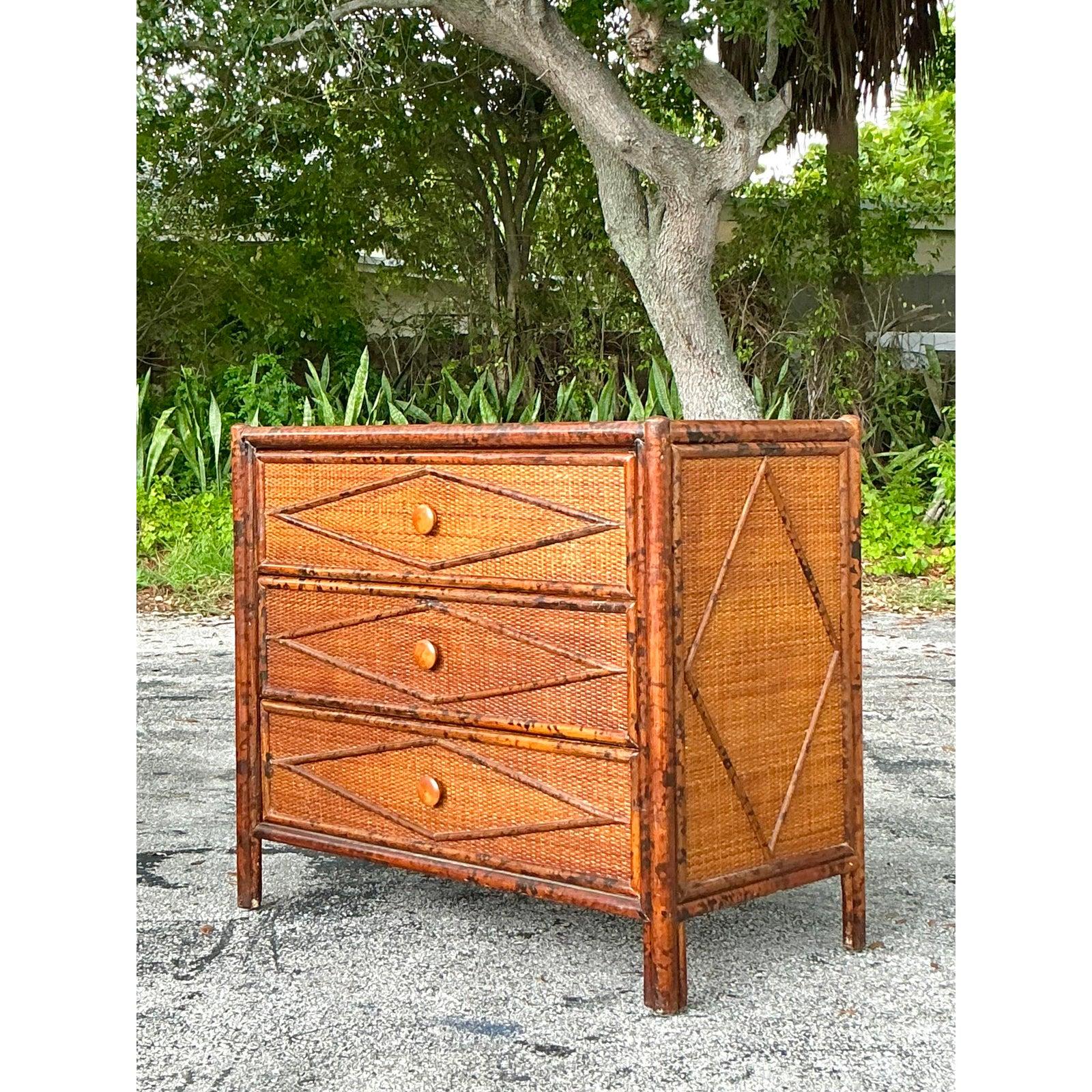 Cassettiera a diamante con guscio di tartaruga Vintage By In condizioni buone in vendita a west palm beach, FL