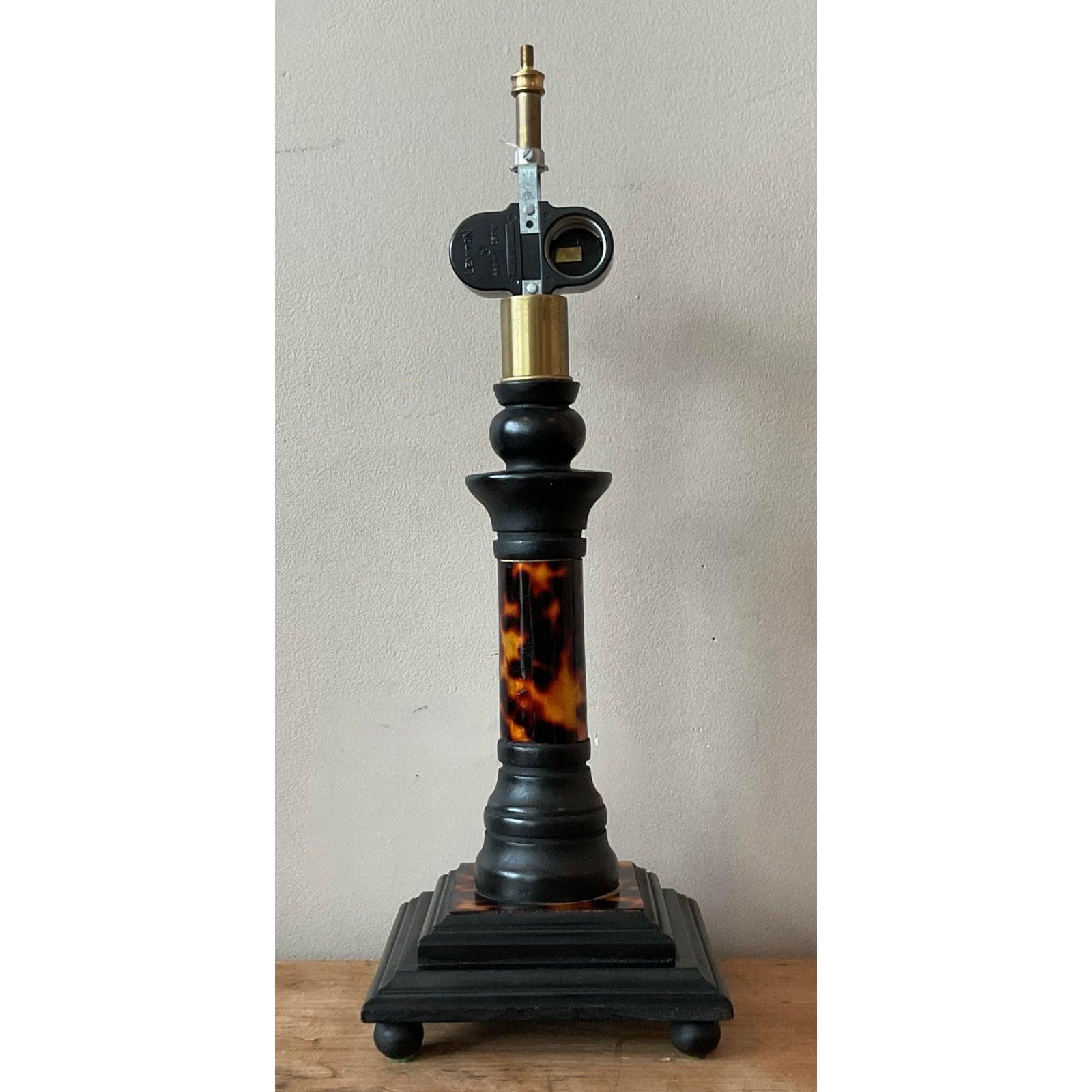 Vintage Boho Tortoise Shell Lamp For Sale 3
