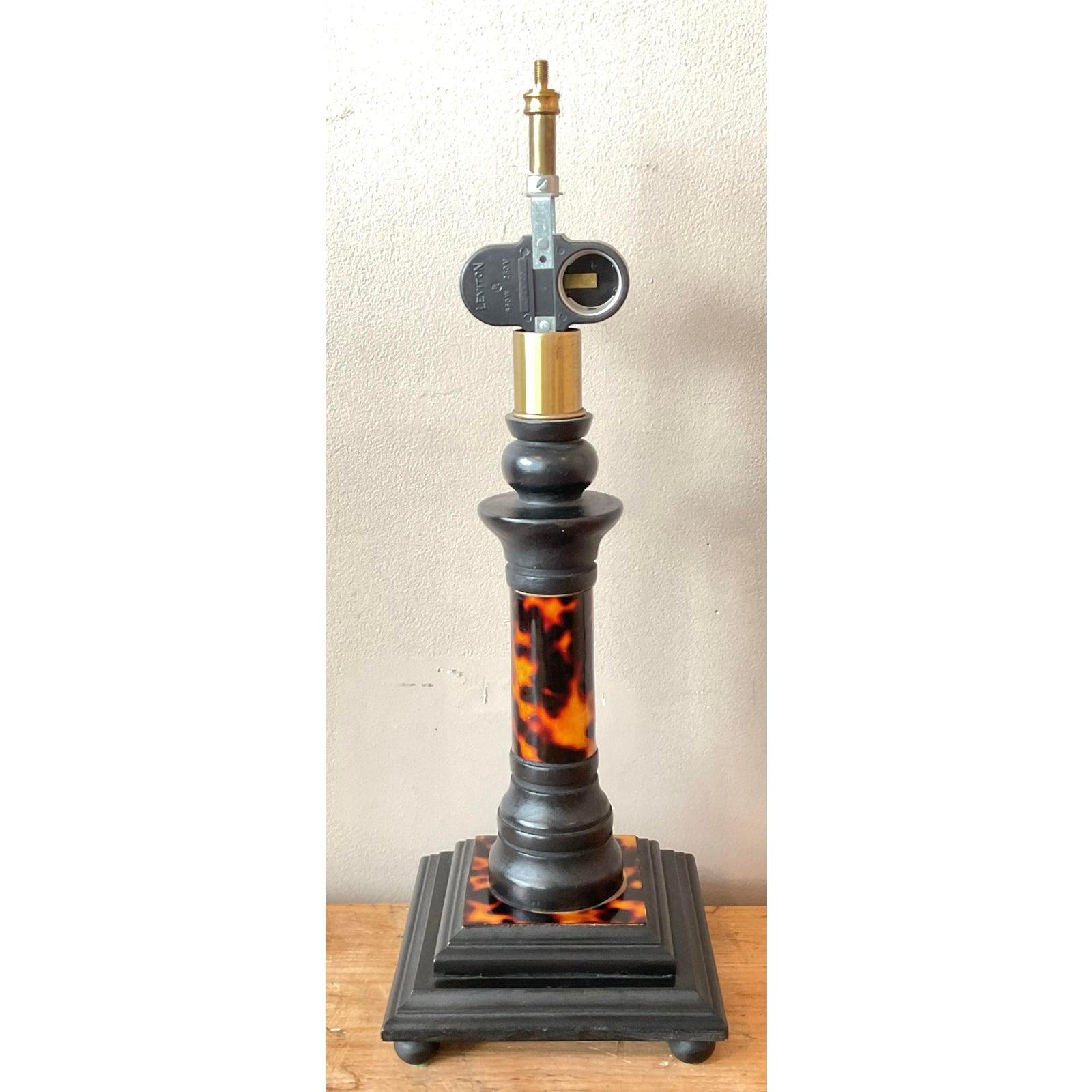 20th Century Vintage Boho Tortoise Shell Lamp For Sale