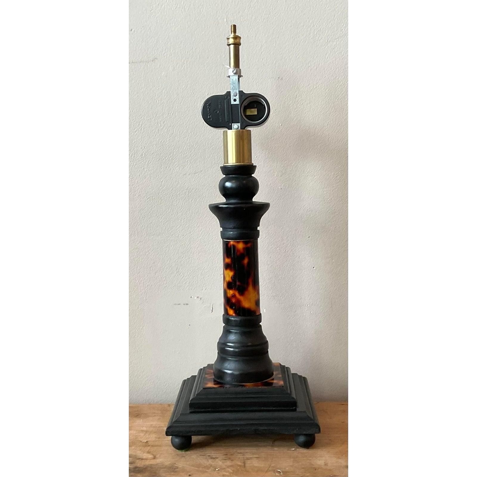 Vintage Boho Tortoise Shell Lamp For Sale 1