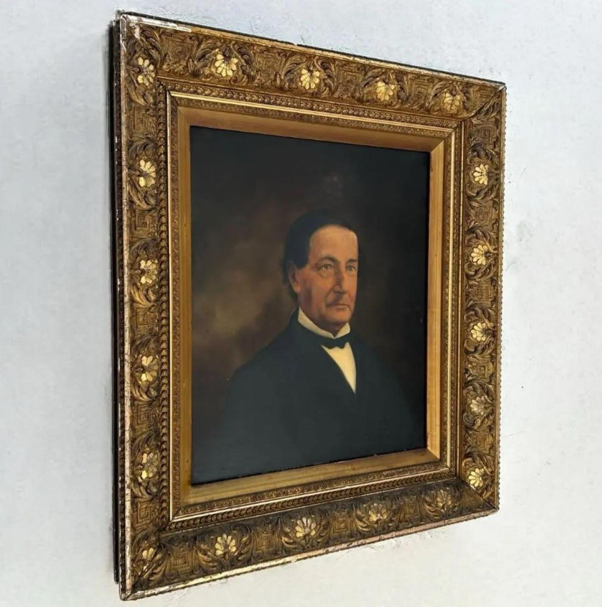 Vintage Boho Traditionelles Portrait Öl auf Leinwand (Nordamerikanisch) im Angebot