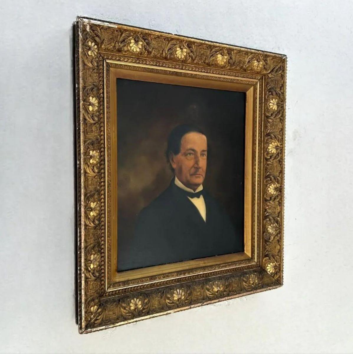 Vintage Boho Traditionelles Portrait Öl auf Leinwand im Angebot 2